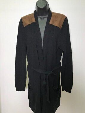 NWT Ralph Lauren Women’s Cable Knit Belted Sweater Black 1X